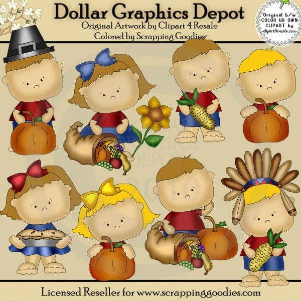 Thanksgiving Tots 1 - Clip Art