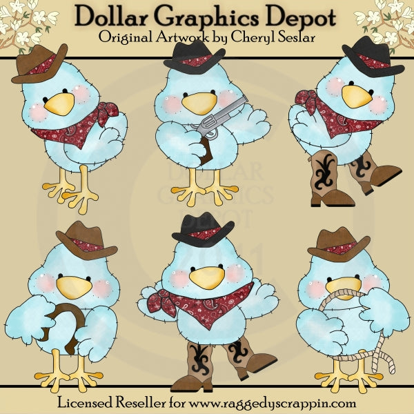 Tiny Tweets - Cowboys - Clip Art