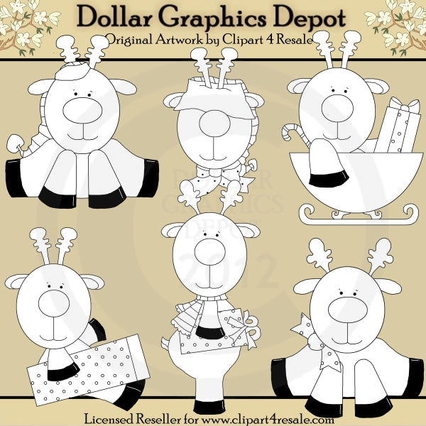 Tis The Season Reindeer - Digital Stamps