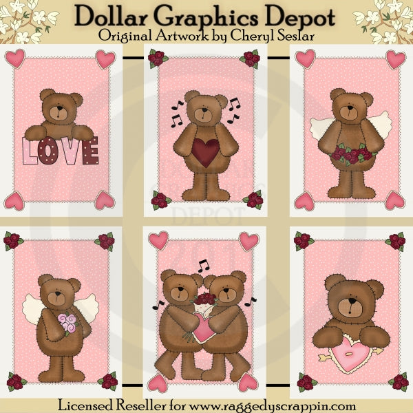 Tarjetas de San Valentín con ositos - Imprimibles