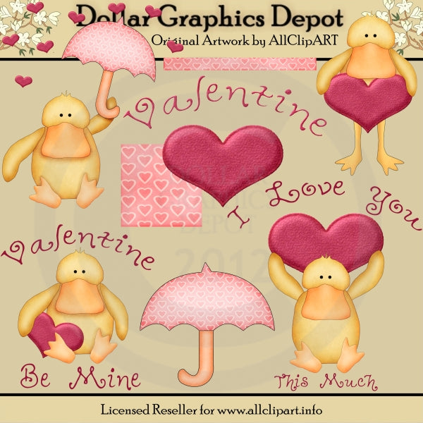 Patos De San Valentín 1 - Clipart