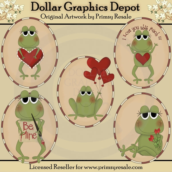 Rane di San Valentino - ovali - ClipArt