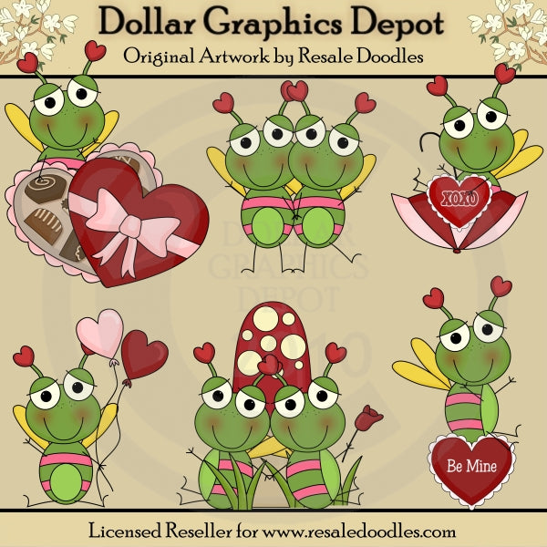 Insectos Del Amor De San Valentín - Clipart