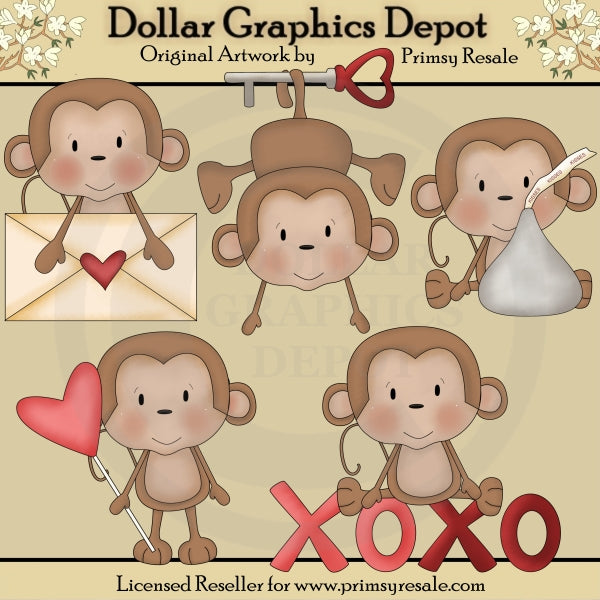 Scimmie di San Valentino - ClipArt