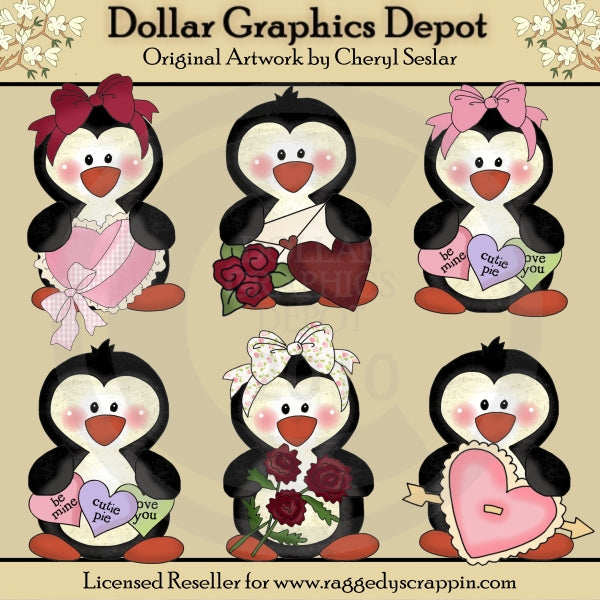 Pinguini di San Valentino - ClipArt