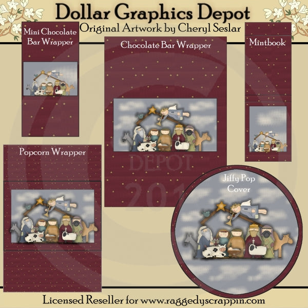 Whimsical Nativity - Wrapper Set