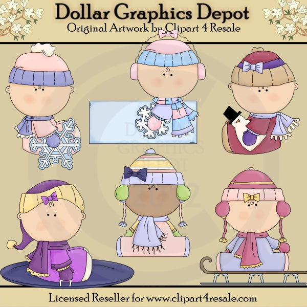 Niñas De Invierno - Clipart