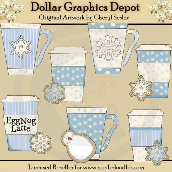 Winter Coffee and Cookies - Clip Art