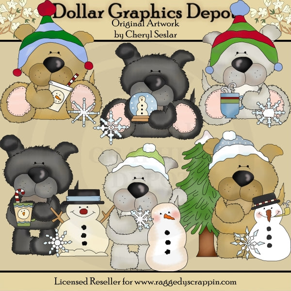 Cuccioli invernali - ClipArt