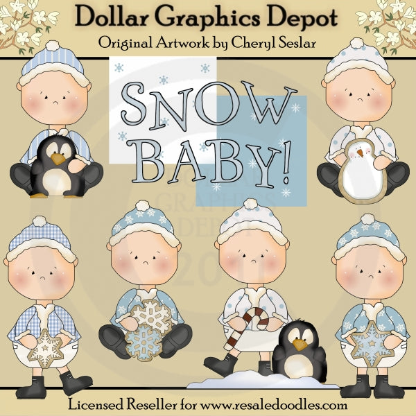 Bambini sulla neve invernale - ClipArt