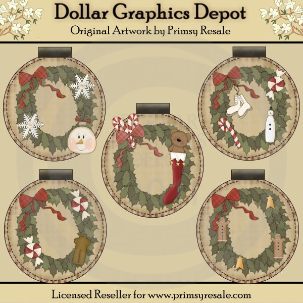 Winter Wreath Ornie Tags