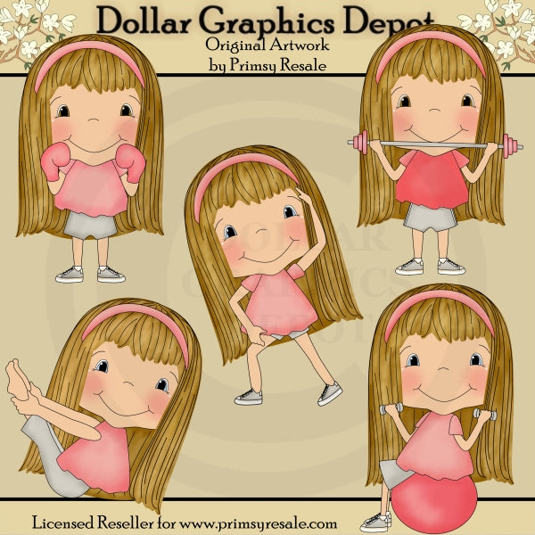 Workout Girls 1 - Clip Art