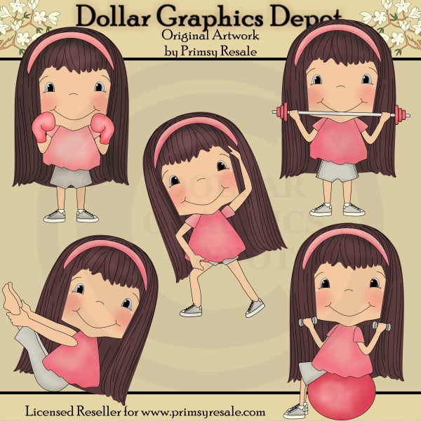 Workout Girls 2 - Clip Art