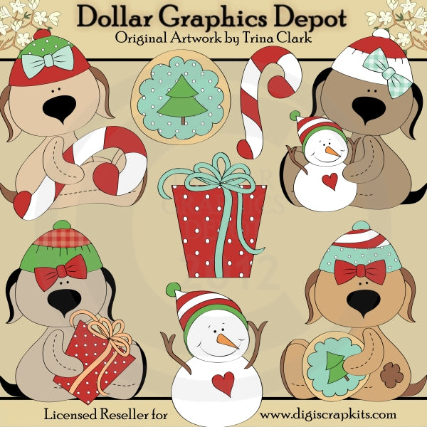 Perritos Navideños 1 - Clipart