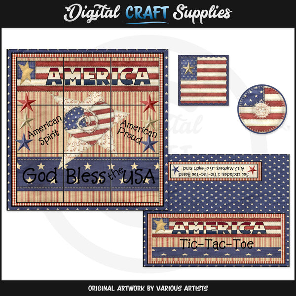 America - Tic-Tac-Toe Set - DCS Exclusive
