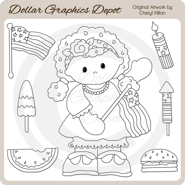 Americana Allie - Digital Stamps