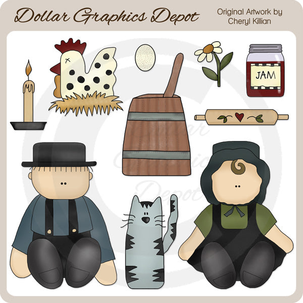 Bambini Amish - ClipArt