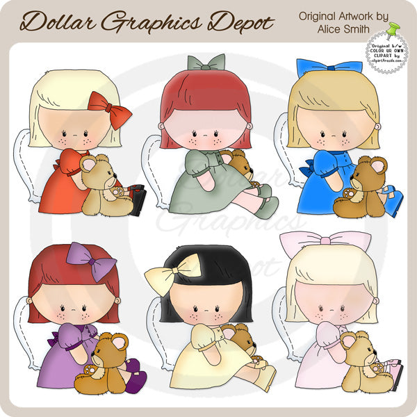 Angel 'n' Teddy - Clip Art