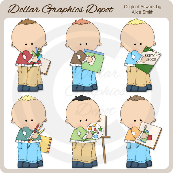 Studente d'arte - Ragazzi - ClipArt