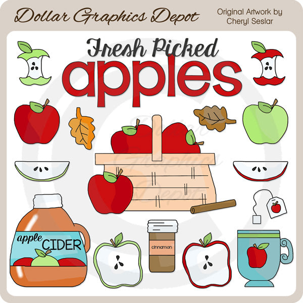 Autumn Apples - Clip Art