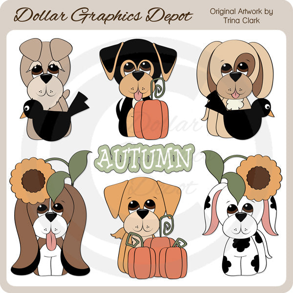Cani autunnali - ClipArt
