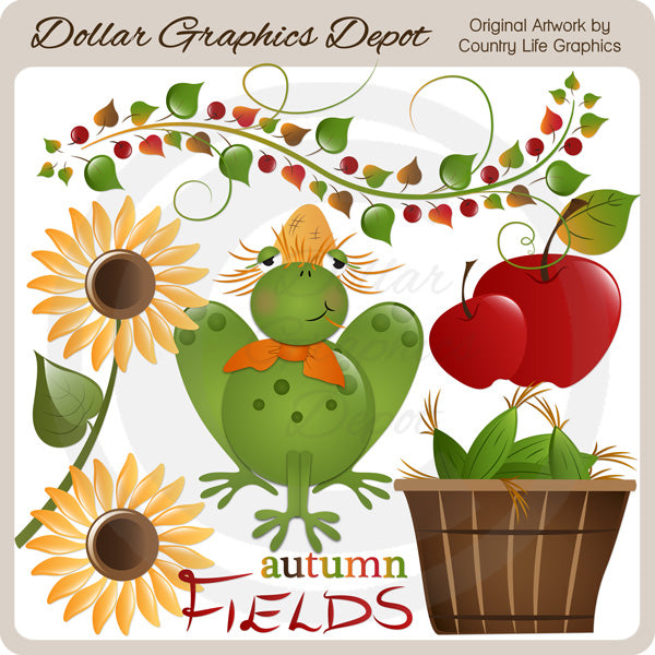 Autumn Fields - Clip Art