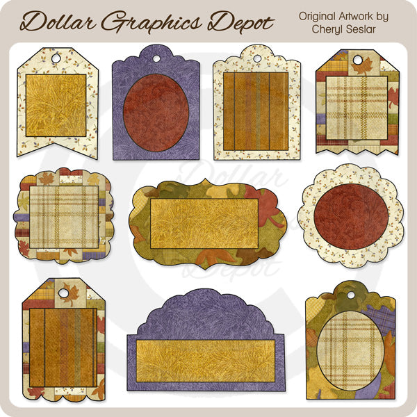 Autumn Frames and Tags - Scrap Elements