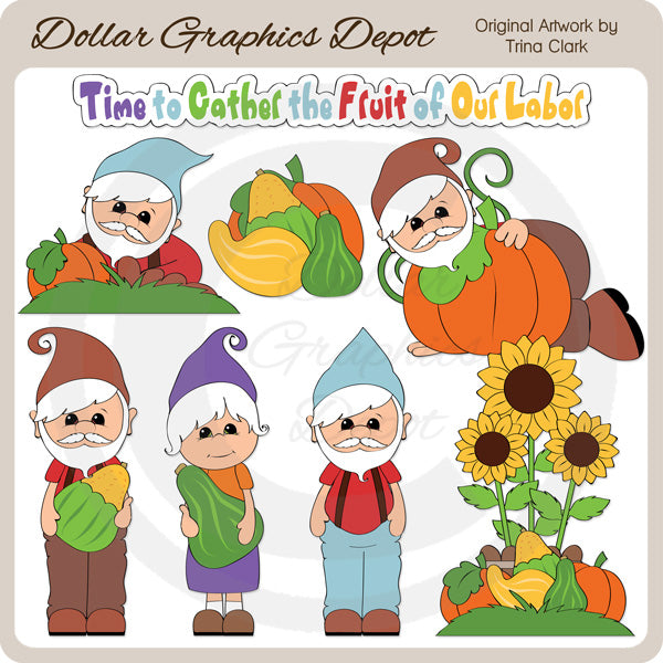 Gnomi autunnali - ClipArt