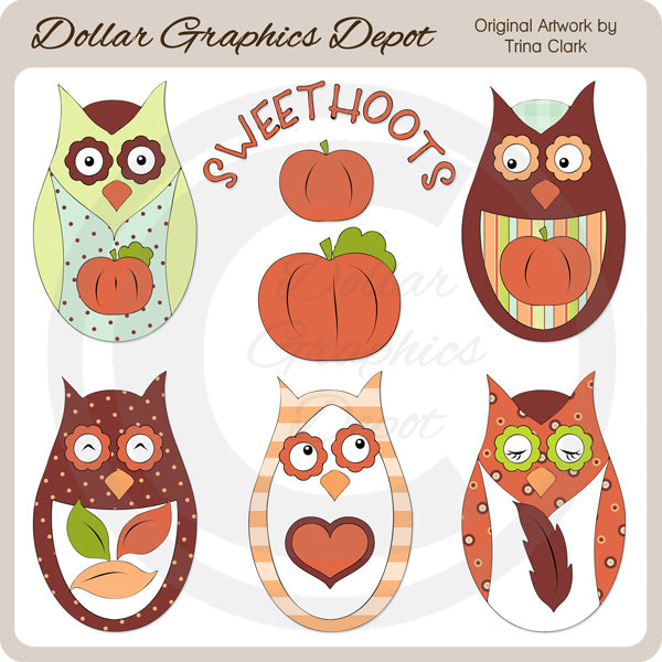 Autumn Sweethoots - Clip Art