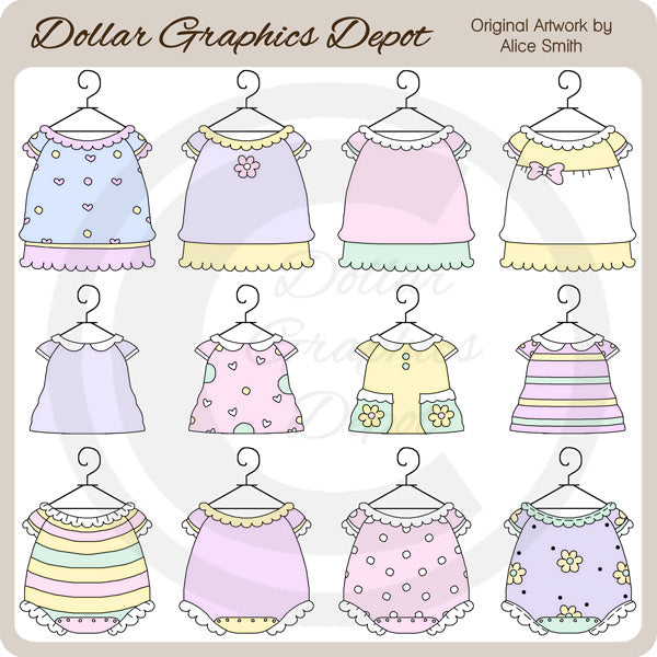 Conjuntos de niña bebé 2 - Clipart - Exclusivo de DCS
