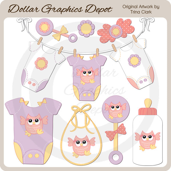 Bambina - Gufi - ClipArt