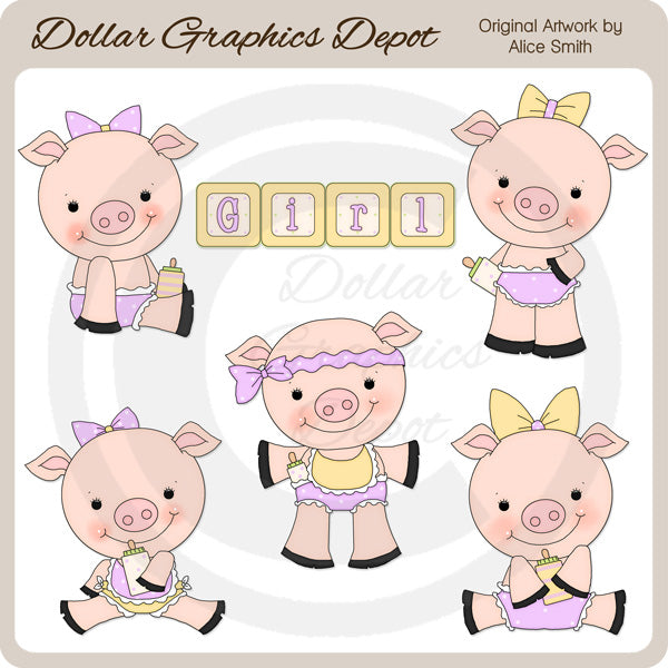 Cerditos De Niña - Clipart