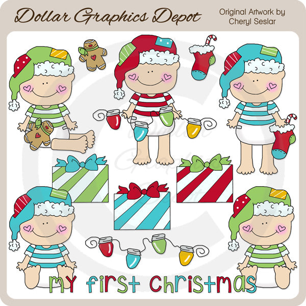 Baby Loves Christmas - Clip Art