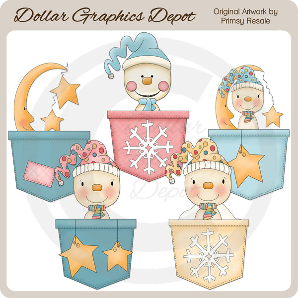Bolsillos De Nieve Para Bebé - Clipart
