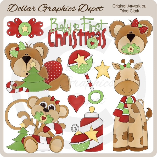 Primera Navidad del bebé - Niñas - Clipart