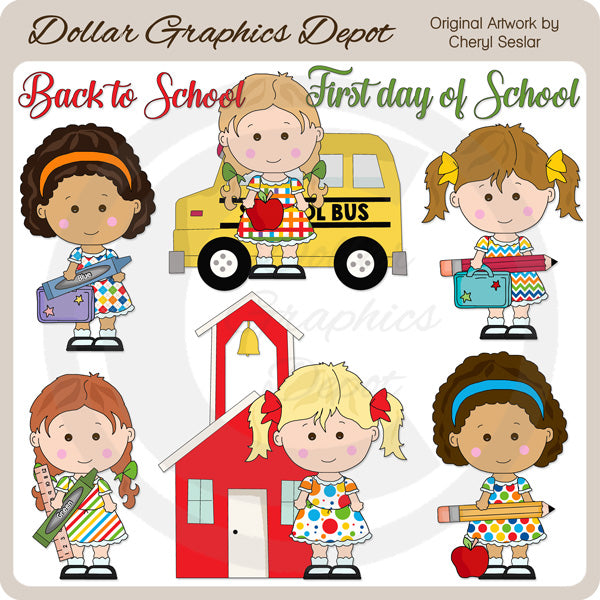Bellezas De Regreso A La Escuela - Clipart