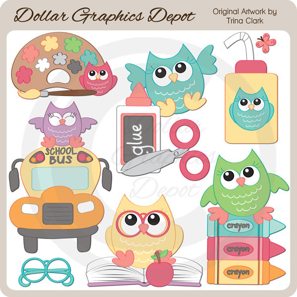 Ritorno a scuola Gufi 1 - ClipArt