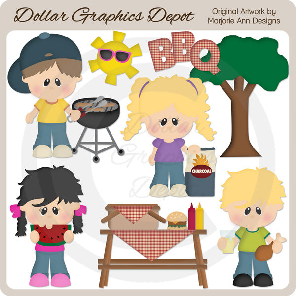Backyard BBQ 1 - Clip Art