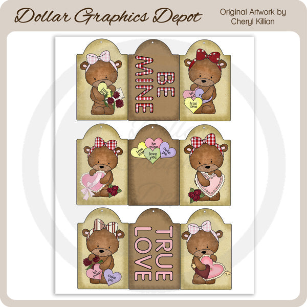 Bailey Bear - Valentine Sheet Tags