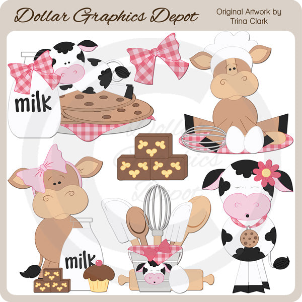 Mucche al forno 1 - ClipArt