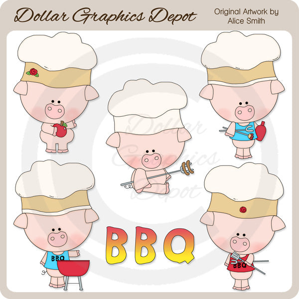 Cerditos BBQ - Clipart