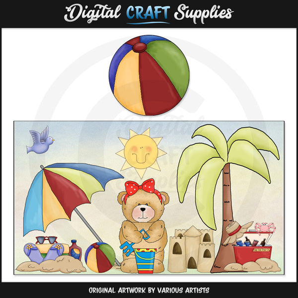 Beach Day Bear 2 - Envoltorio para banco Tootsie Roll - Exclusivo de DCS