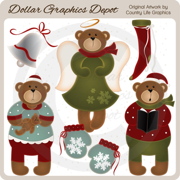 Beary Christmas 1 - Clip Art