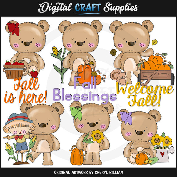 Bernard and Babs - Welcome Fall - Clip Art