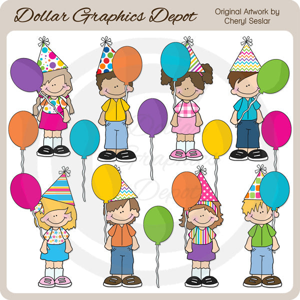 Niños Grandes - Cumpleaños - Clipart