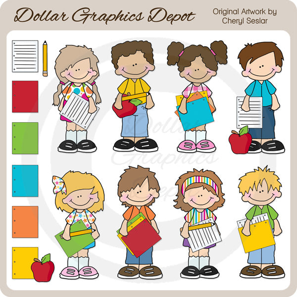 Niños Grandes - Tarea - Clipart