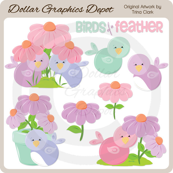 Pájaros De Una Pluma - Clipart