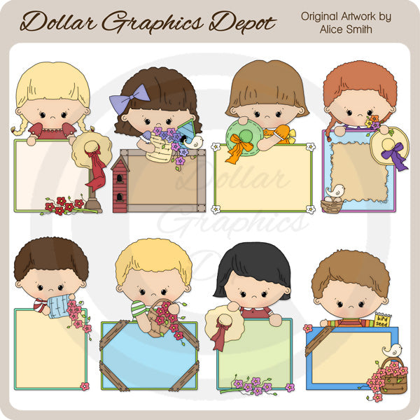 Blank Messages - Flowers - Clip Art