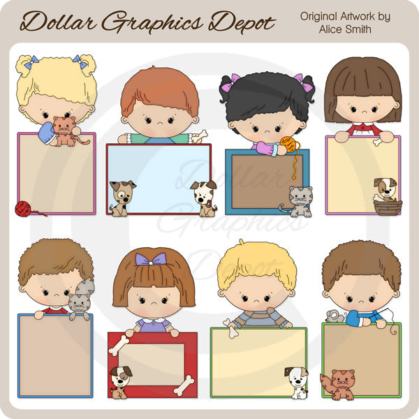 Mensajes En Blanco - Mascotas - Clipart