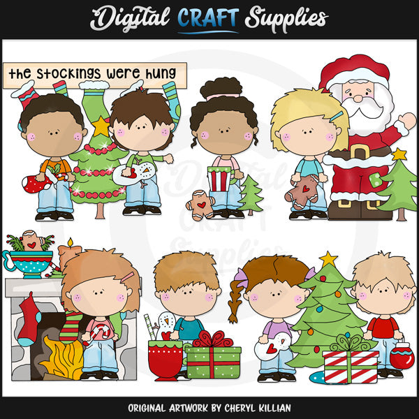 Blue Jean Kids - Christmas - Clip Art